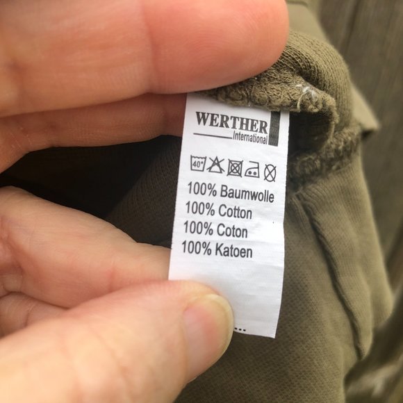 Werther Long Sleeve 1/4 Zip Shirt Top Olive Patch - Picture 3 of 6